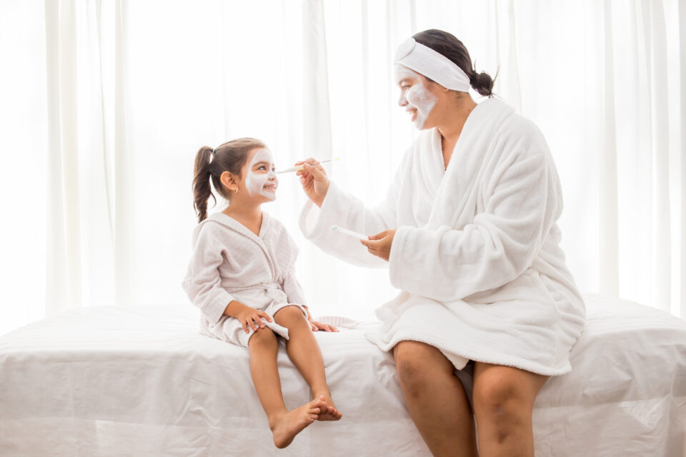 Young girl with her mother