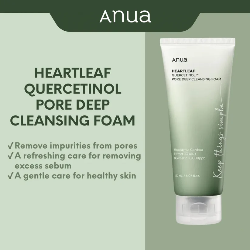 Anua Heartleaf Quercetinol Pore Deep Cleansing Foam 150ml - Image 3
