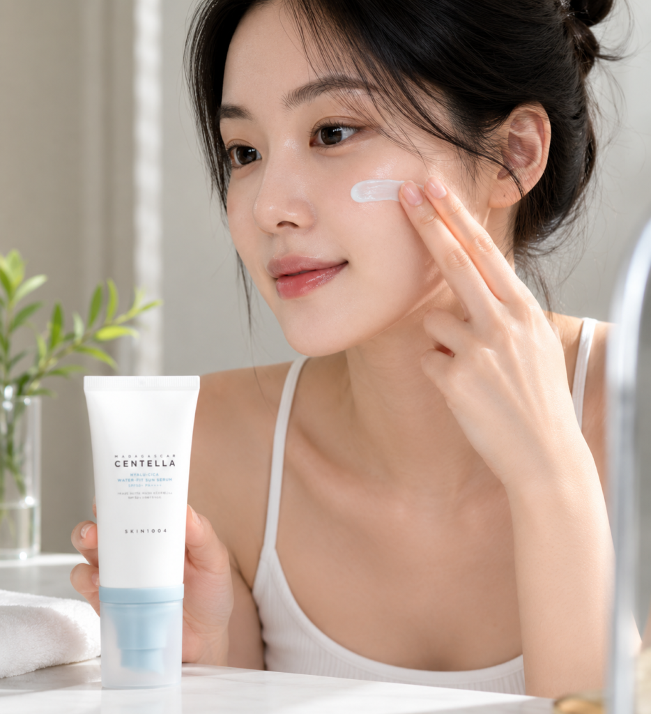 Woman applying The Ordinary Glycolic Acid 7% Exfoliating Toner 240ml with a cotton pad for smoother, brighter skin in Qatar