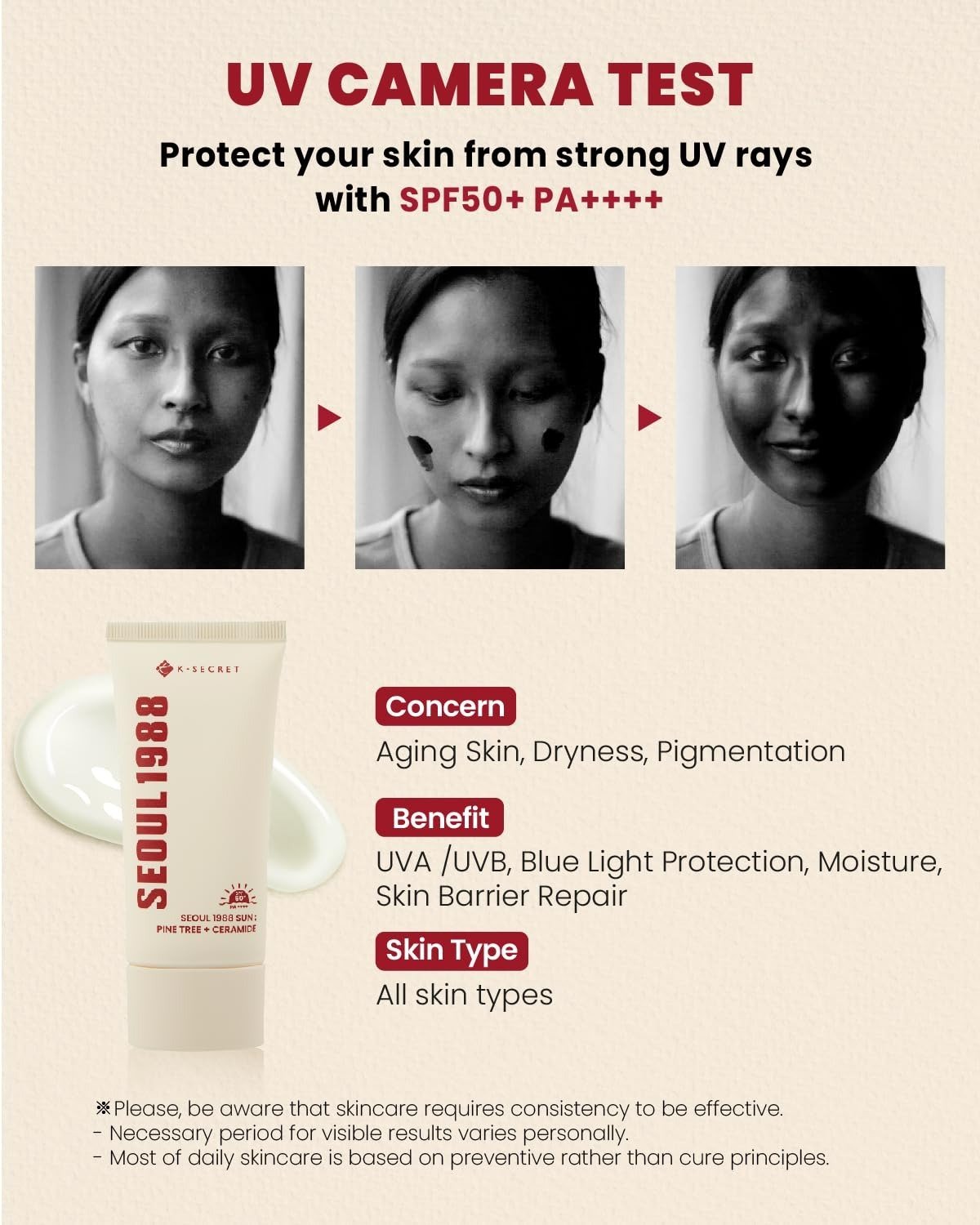 SEOUL 1988 Sun – Pine Tree + Ceramide SPF50+ PA++++ - Image 4