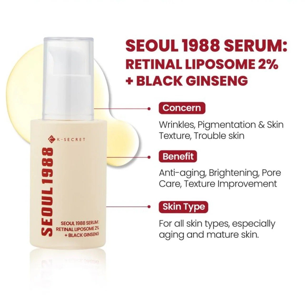 Seoul 1988 Serum: Retinal Liposome 2% + Black Ginseng - Image 2