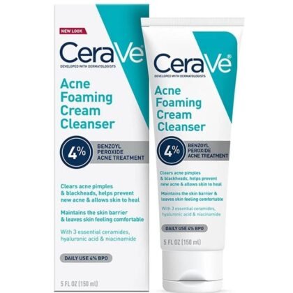 CeraVe Acne Foaming Cream Cleanser 4% Benzoyl Peroxide 150ml (USA)