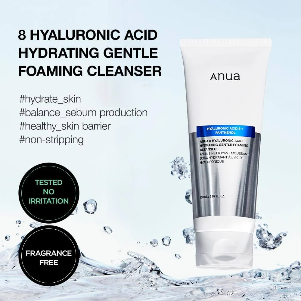Anua 8 Hyaluronic Acid Hydrating Gentle Foaming Cleanser 150ML - Image 5