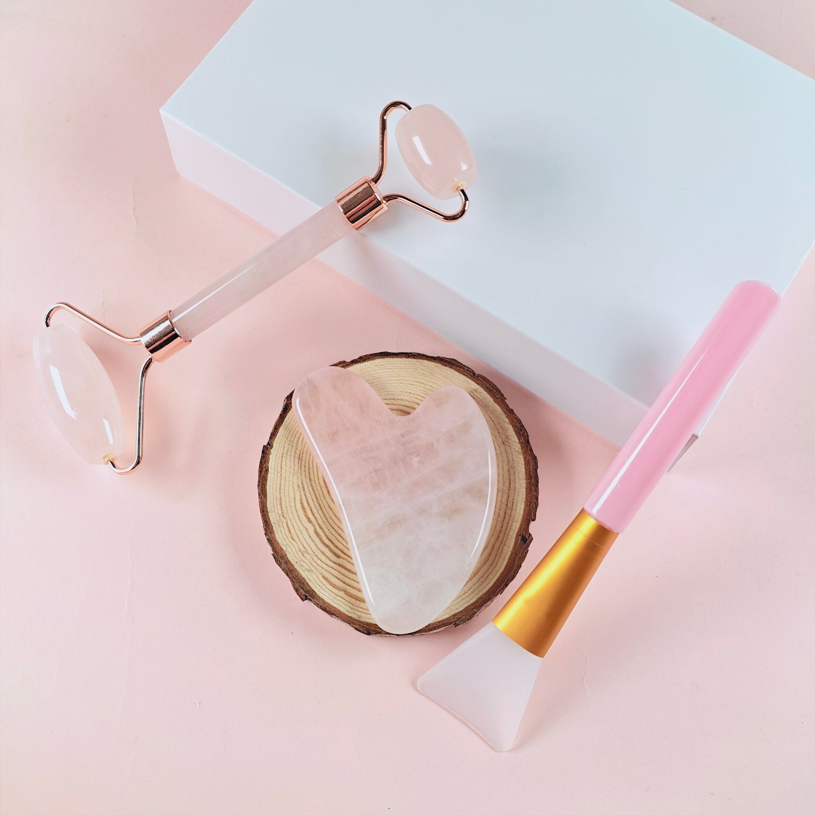 Gua Sha, Jade Roller & Brush Set β Glow Naturally - Image 2