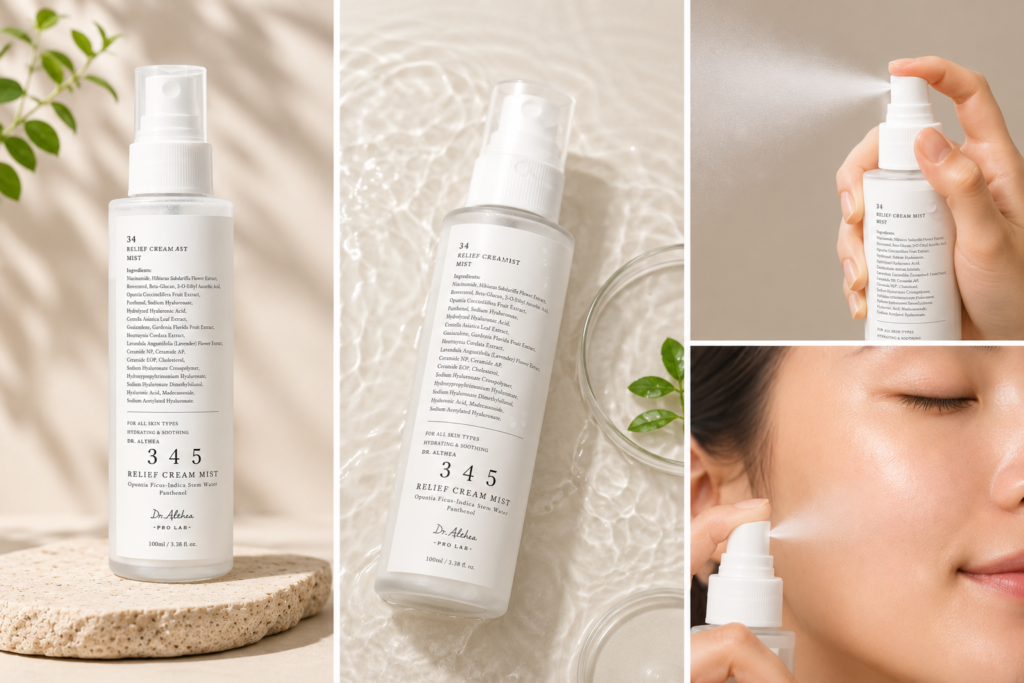 Korean hydrating cream mist for sensitive skin in Doha climate