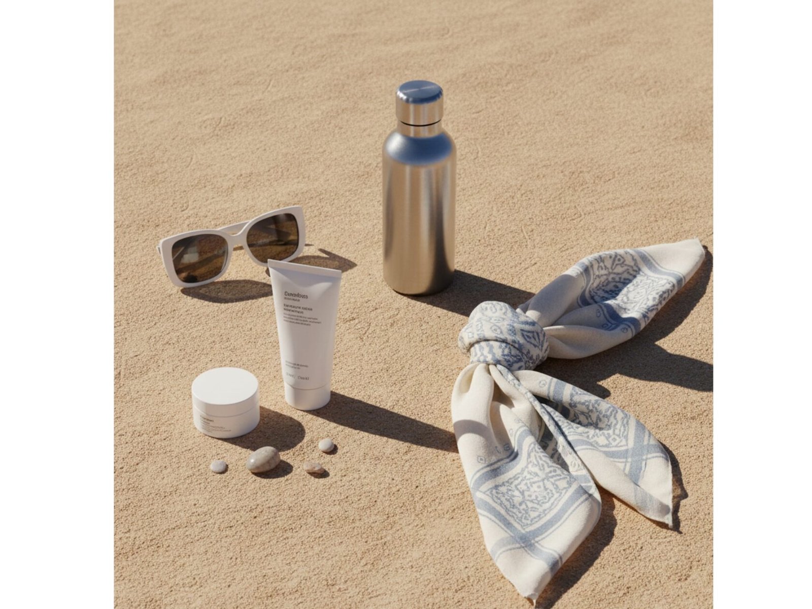 Moisturizer and daily essentials styled for Qatar’s climate.