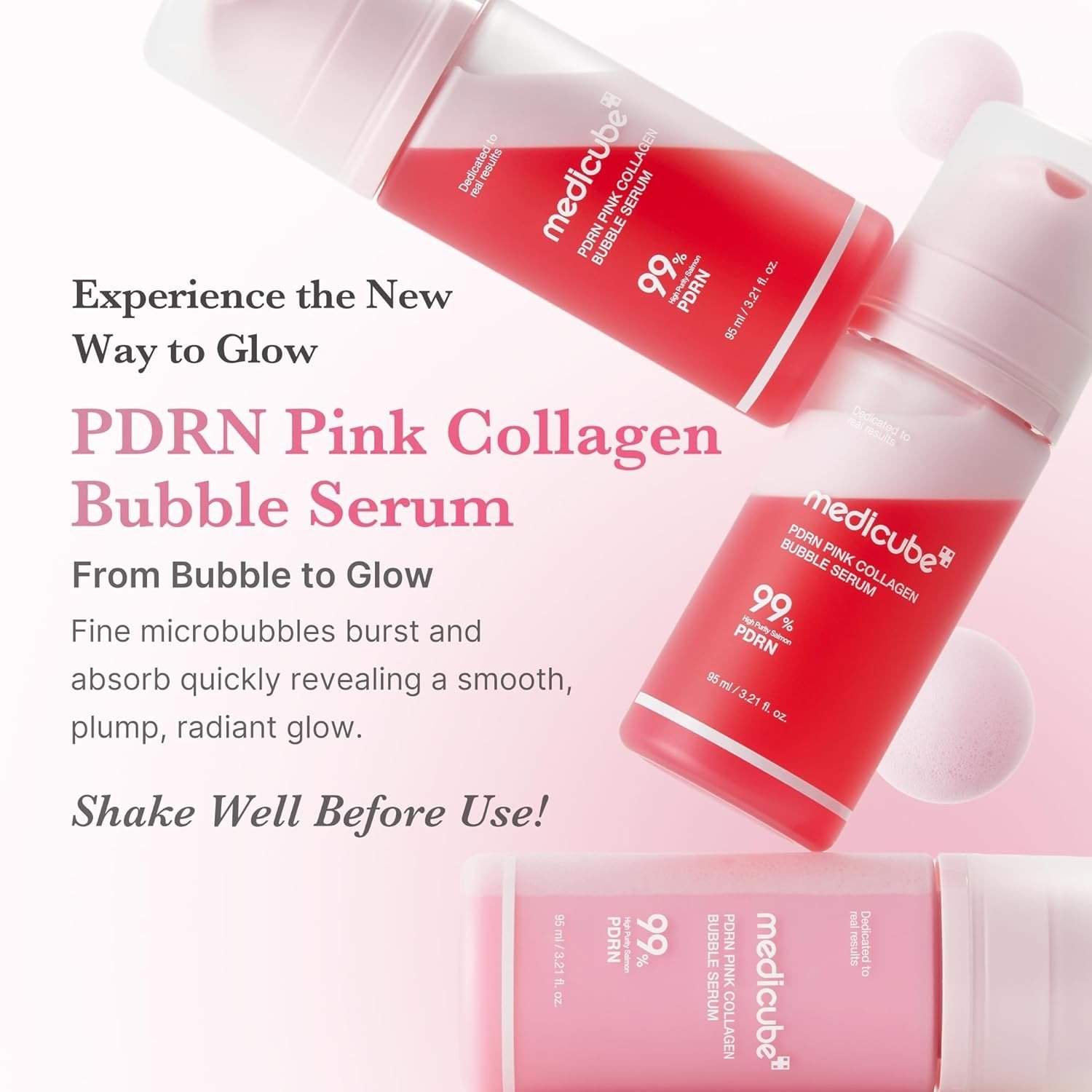 Medicube PDRN Pink Collagen Bubble Serum (95ml) - Image 6