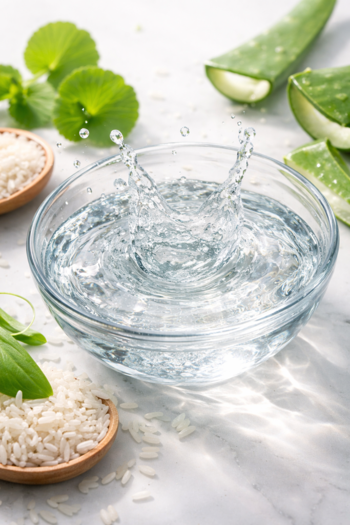 skincare routine toner serum, moisturizer, beauty routine products