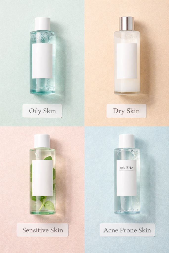 toner for skin type guide oily, dry, sensitive, acne skin toner products