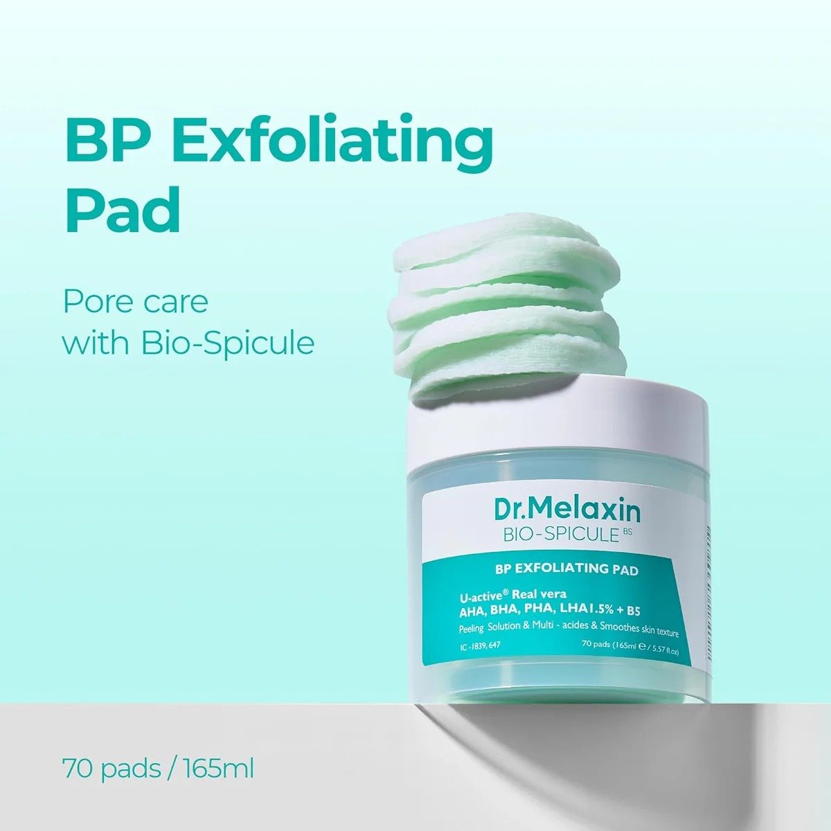 Dr. Melaxin Bio Spicule BP Exfoliating Pad (70 Pads, 165ml) - Image 6