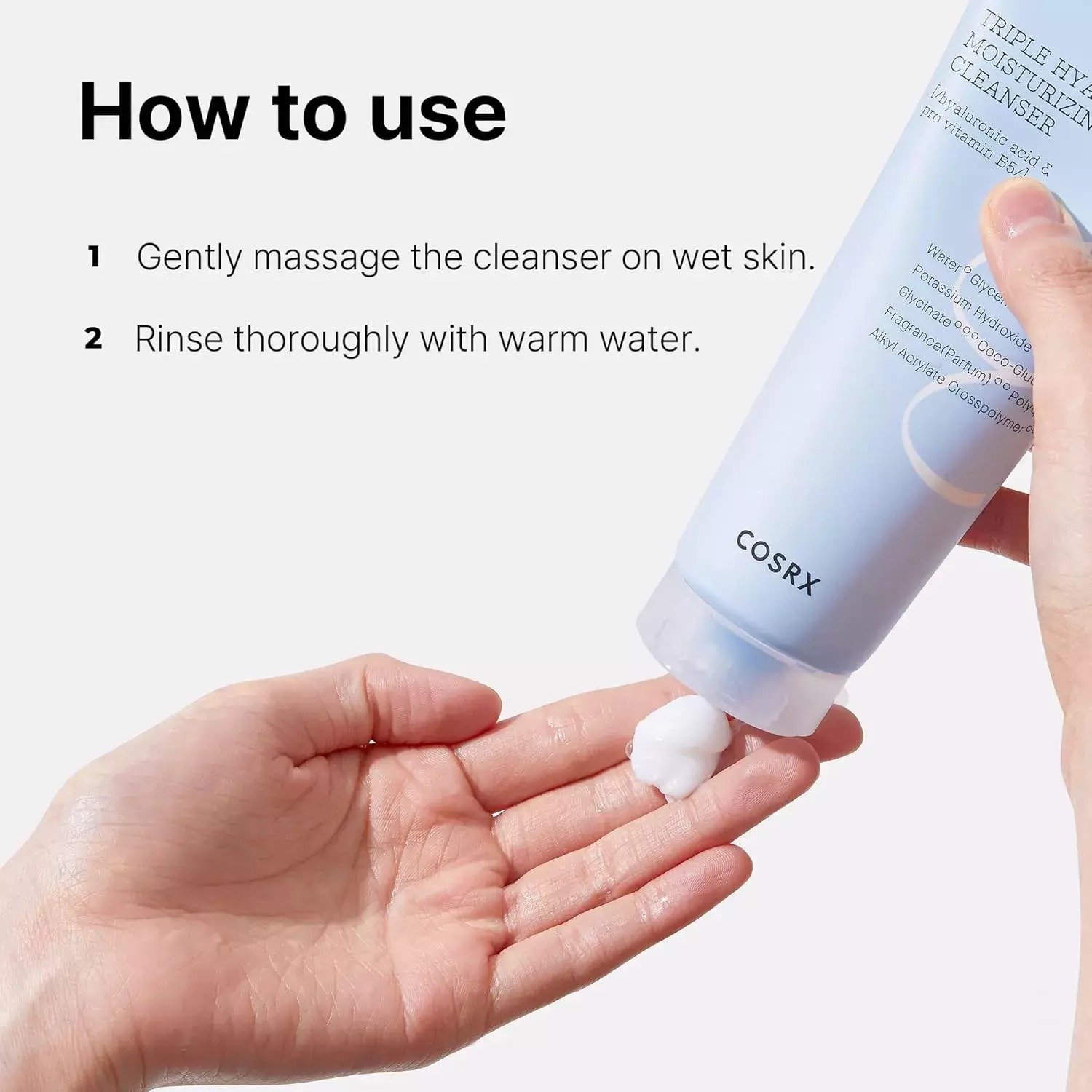 Cosrx Hydrium Triple Hyaluronic Moisturizing Cleanser (150ml) - Image 2