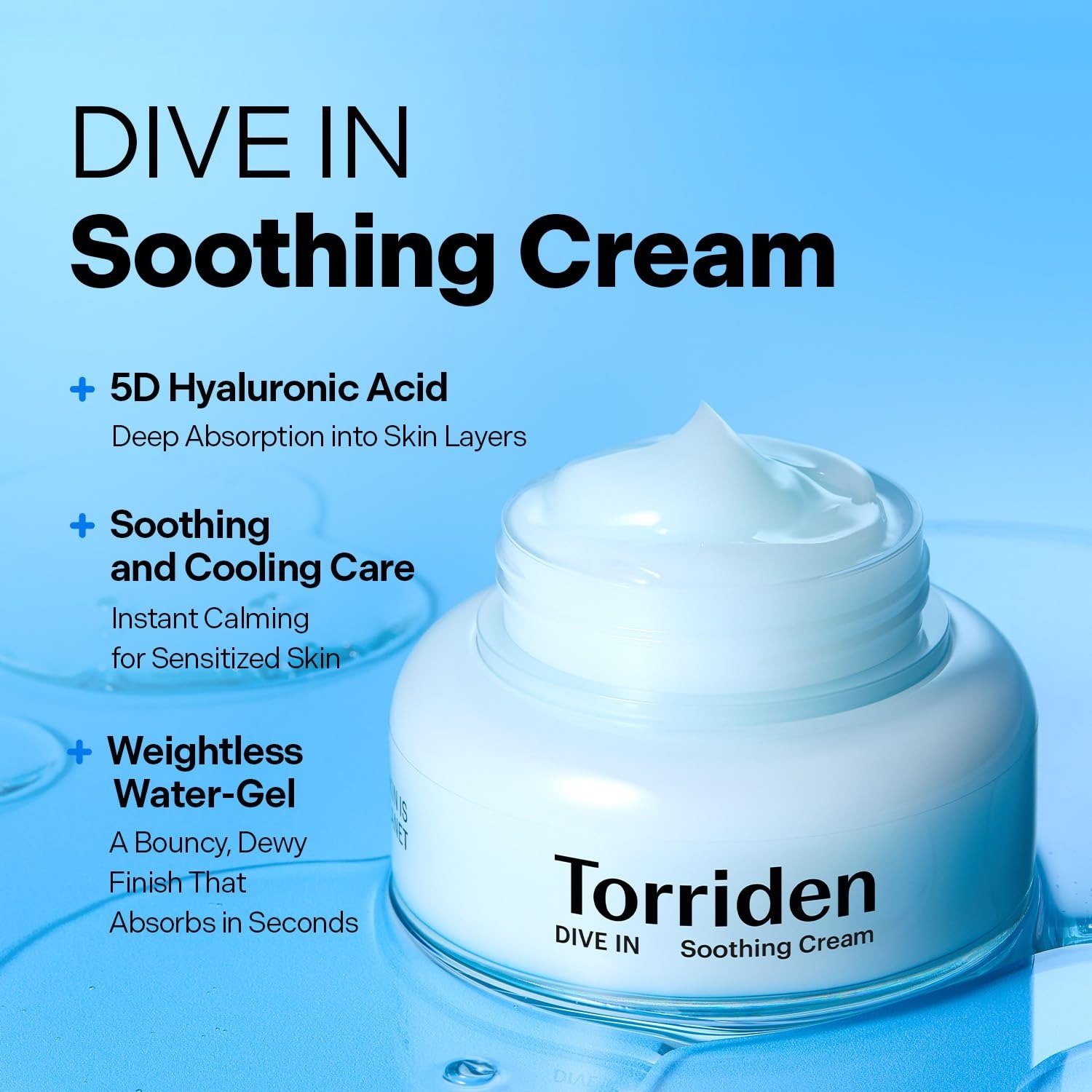Torriden DIVE IN Low Molecular Hyaluronic Acid Soothing Cream (100ml) - Image 2