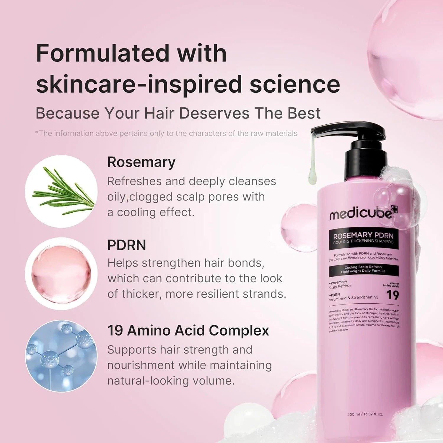 Medicube Rosemary PDRN Cooling Thickening Shampoo (400ml) - Image 4