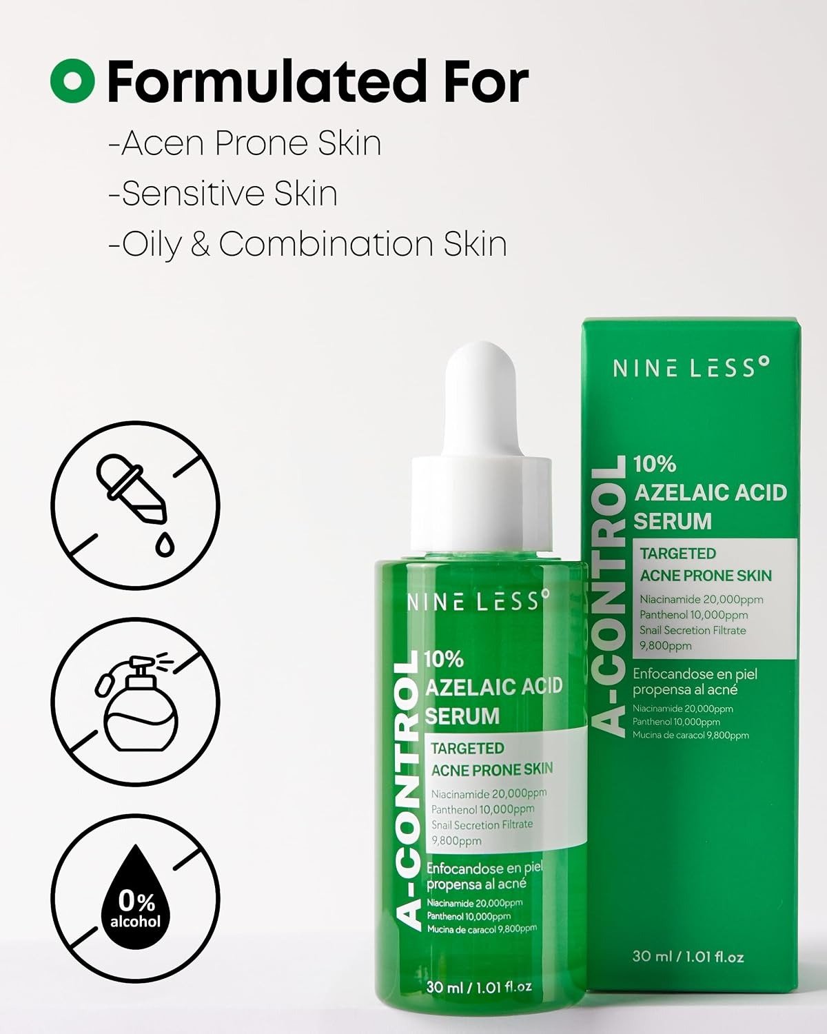 Nineless A-Control 10% Azelaic Acid Serum (30ml) - Image 4