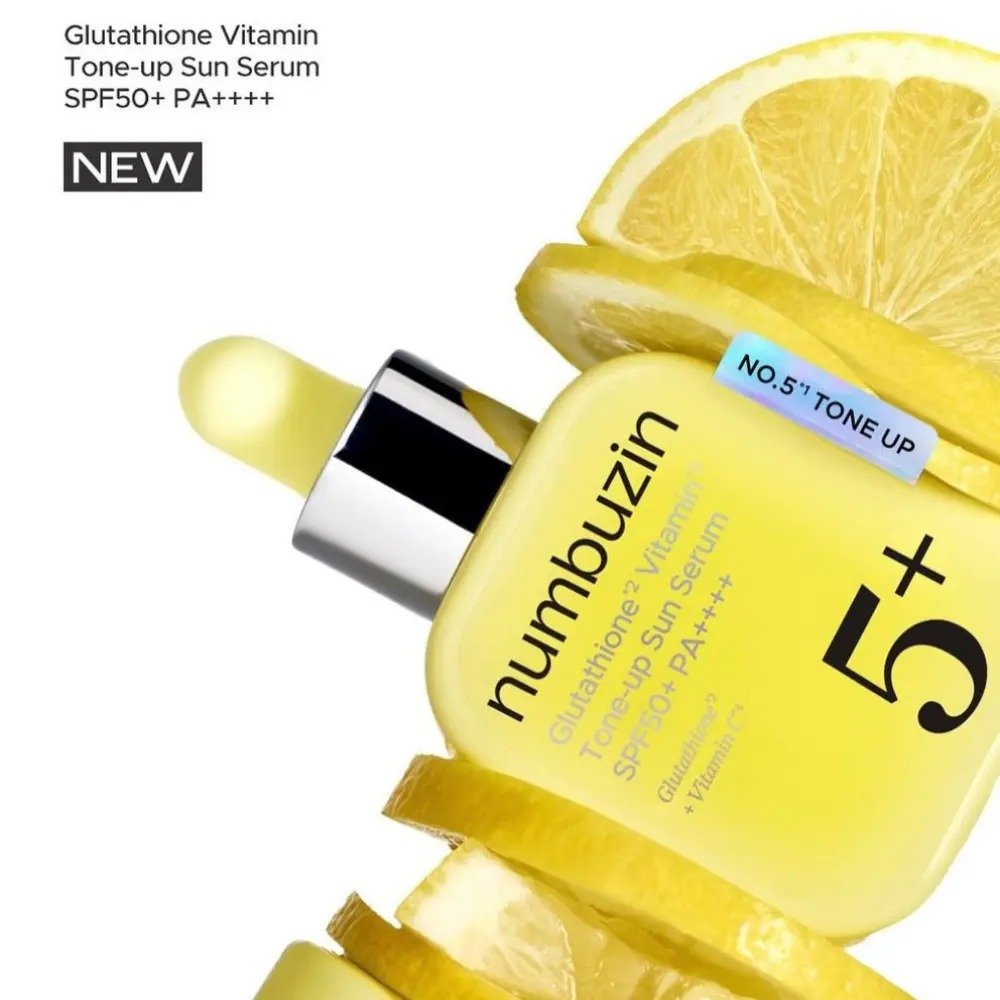 Numbuzin No. 5+ Glutathione Vitamin Tone-up Sun Serum SPF50+ PA++++ (30mL) - Image 2