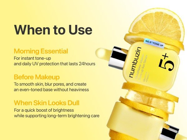 Numbuzin No. 5+ Glutathione Vitamin Tone-up Sun Serum SPF50+ PA++++ (30mL) - Image 3