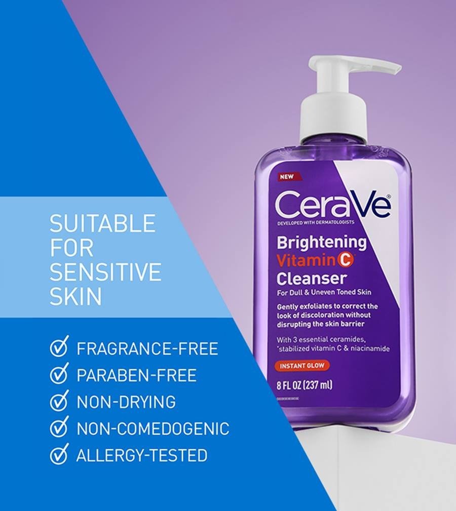 CeraVe Brightening Vitamin C Cleanser 236mL - Image 2