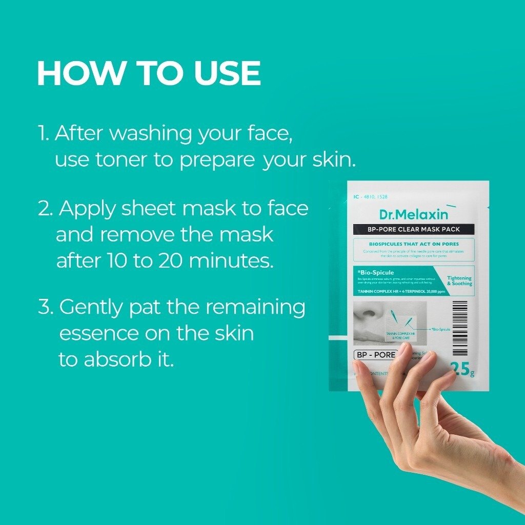 Dr. Melaxin Pore Care Bonus Duo – Bio Spicule BP Exfoliating Pad + BP Pore Clear Mask - Image 3