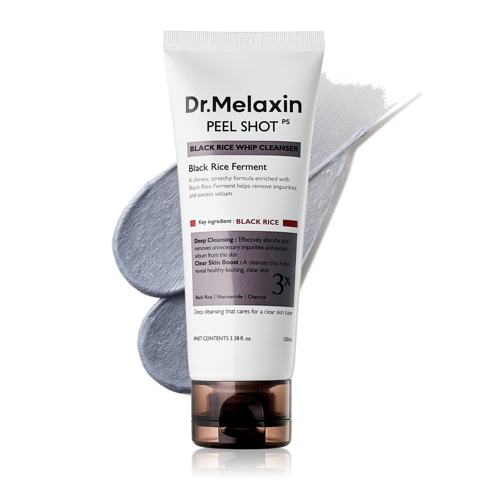 Dr. Melaxin Peel Shot Black Rice Mochi Whip Cleanser (100ml)
