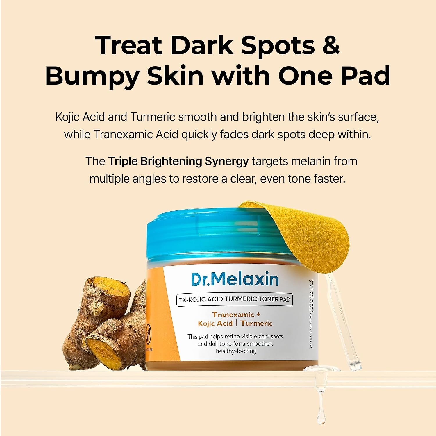 Dr. Melaxin TX-Kojic Acid Turmeric Toner Pad (70 pads / 190ml) - Image 2