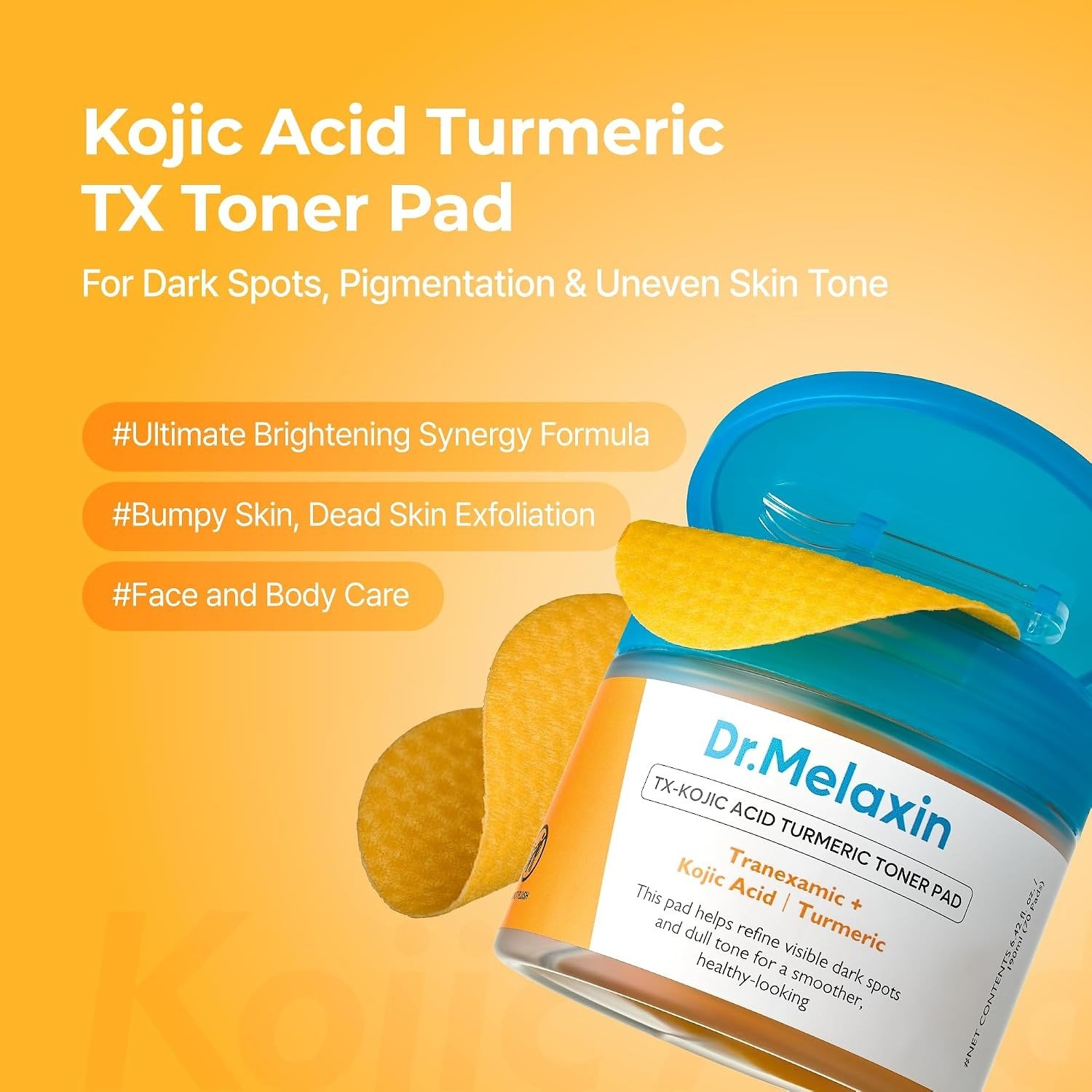 Dr. Melaxin TX-Kojic Acid Turmeric Toner Pad (70 pads / 190ml) - Image 5