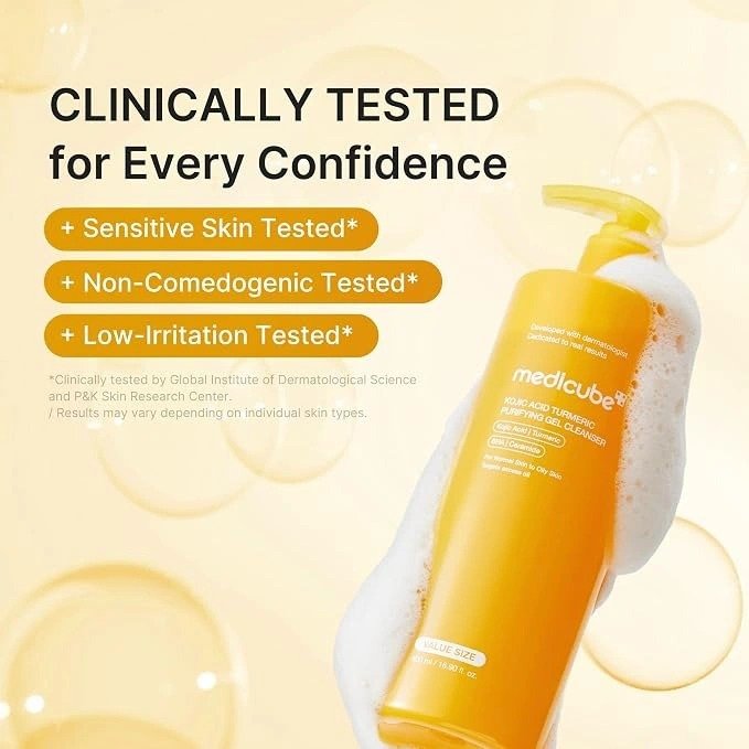 Medicube Kojic Acid Turmeric Purifying Gel Cleanser (500mL) - Image 2
