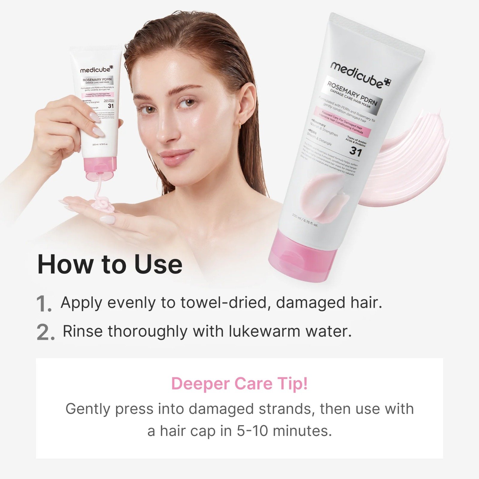 Medicube Rosemary PDRN Damage Care Hair Mask 200ml - Image 3